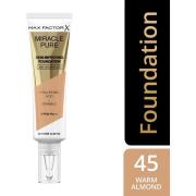 Max Factor Miracle Pure Skin Improving Foundation 45 Warm Almond
