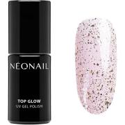 NEONAIL UV Gel Polish Top Glow Gold Flakes