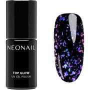 NEONAIL UV Gel Polish Top Glow Violet Aurora Flakes