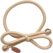 Ia Bon Hair Tie With Gold Bead Soft Cream