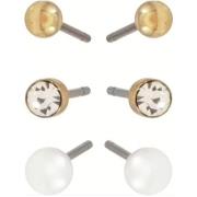 Dazzling J14 Earring Col 3-Pack W Bead Gold