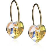 Blomdahl Golden Titanium Ear Ring 14 mm, Heart 10 mm, Rainbow Rai