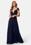 Goddiva Multi Tie Maxi Dress Navy M (UK12)