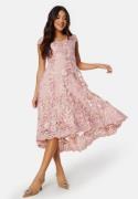 Goddiva Embroidered Lace Dress Blush L (UK14)