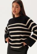 Object Collectors Item Ester LS Knit Top Black Stripes:Sandsh M