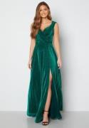 Goddiva Glitter Wrap Maxi Dress Emerald XS (UK8)