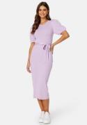 BUBBLEROOM Linnelle knitted puff sleeve dress Lilac 3XL