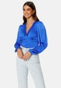 BUBBLEROOM Lucinda satin blouse Blue 38