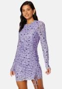 BUBBLEROOM Melandra mesh dress Lilac / Floral L