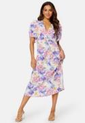 Bubbleroom Occasion Neala Puff Sleeve Dress White / Floral 38