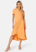 John Zack Short Sleeve Wrap Dress Orange XS (UK8)