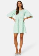 BUBBLEROOM Summer Luxe Puff Mini Dress Green 40