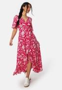Happy Holly Ellinor long dress Coral red / Patterned 32/34