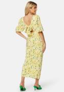 Bubbleroom Occasion Balloon Sleeve Bow Midi Dress Yellow/Floral 38