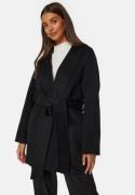 BUBBLEROOM Lilah Belted Wool Coat Black XL