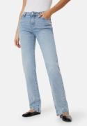 Pieces Pckelly Mid Waist Straight Jeans Light Blue Denim 28/32