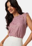 Pieces Olline SL Lace Top Woodrose XL