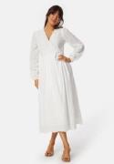 YAS Yasluma LS Long Wrap Dress Star White L