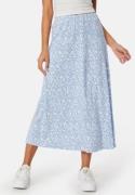 Happy Holly  Soft Midi Skirt Dusty blue/Floral 32/34