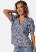 Object Collectors Item Objjacira V-Neck Top Blue/Patterned 40