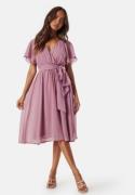 Goddiva Flutter Chiffon Midi Dress Lavender XS (UK8)