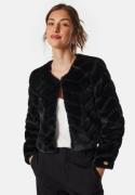 Chiara Forthi Short Party Faux Fur Jacket Black 38