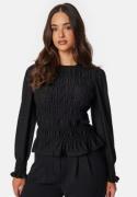 Happy Holly Long Sleeve Smock Top Black 44/46