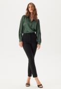 BUBBLEROOM Satin Puff Sleeve Shirt Green 40