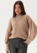 BUBBLEROOM Turtleneck Knitted Sweater Light beige 4XL