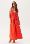 BUBBLEROOM Tie Strap Maxi Dress  Coral red XS