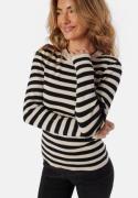 Object Collectors Item Objester Sli L/S Knit Pullover Sandshell Stripes:Black XS