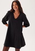 Object Collectors Item Objrigini 3/4 SLEEVE V-NECK Dress Black Detail:rhinestones 34