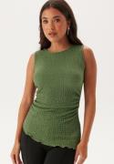 BUBBLEROOM Structure Sleeveless Top Khaki green S