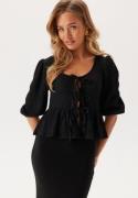 BUBBLEROOM Structure Flounce Top Black S