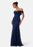 Goddiva Chiffon Off Shoulder Maxi Dress Navy XXL (UK18)