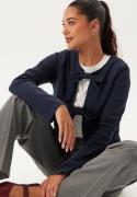 BUBBLEROOM Rib Bow Cardigan Navy L