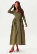 BUBBLEROOM L/S Midi Dress Olive green L