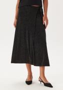 Happy Holly Sparkling Wrap Midi Skirt Black/Gold 44/46