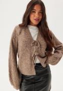 Object Collectors Item Objflora Re L/S KNIT CARDIGAN  Desert Taupe Detail:melange XL