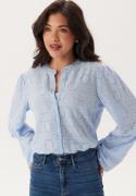 BUBBLEROOM Long Sleeve Button Blouse Light blue M