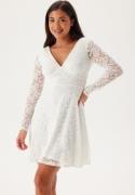 Bubbleroom Occasion Long Sleeve Lace Dress White 3XL