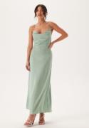 Bubbleroom Occasion Waterfall Satin Ankle dress Dusty green 38