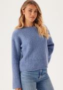 SELECTED FEMME Slfalva Structure Ls Knit O-neck Endless Sky Detail:MELANGE XL