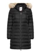 Tjw Essential Hooded Down Coat Foret Jakke Black Tommy Jeans