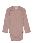 Body Ls, Off. White Drop Needle, Merino Wool Bodies Long-sleeved Brown Smallstuff