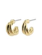 Jonna Recycled Twirl Huggie Hoop Earrings Accessories Jewellery Earrings Hoops Gold Pilgrim