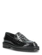 Loafer Loafers Flade Sko Black ANGULUS