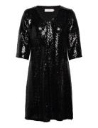 Crcupid Sequin Dress - Kim Fit Kort Kjole Black Cream