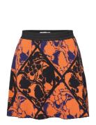 Bailey Jacquard Skirt Kort Nederdel Orange Wood Wood