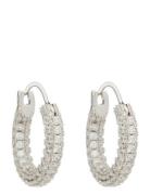 The Pavé Amalfi Huggies-Silver Accessories Jewellery Earrings Hoops Silver LUV AJ